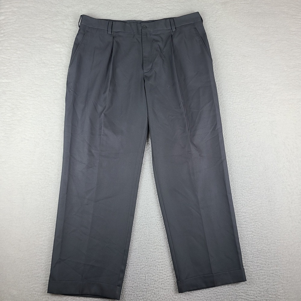 Nike Golf Pants Mens 38x30 Dark Gray Pleated Cuffed Performance Preppy Tech Golf
